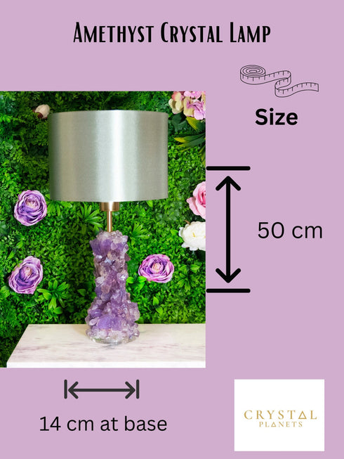 Set Natural Crystal Amethyst Table Lamps